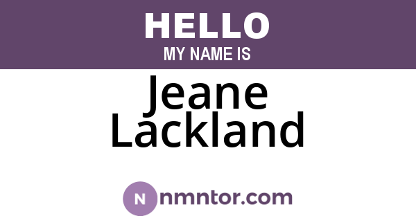 Jeane Lackland