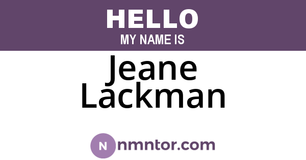 Jeane Lackman