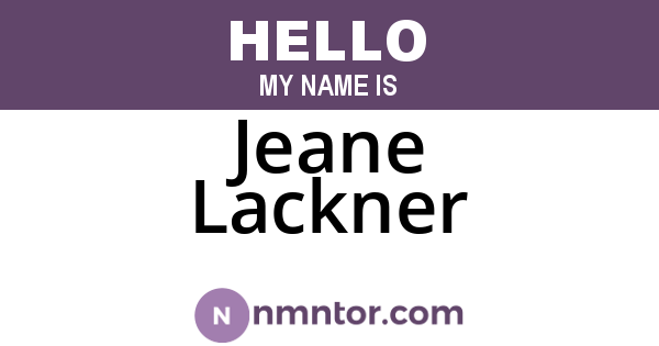 Jeane Lackner