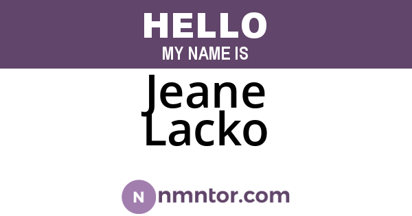 Jeane Lacko