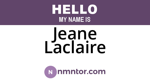 Jeane Laclaire