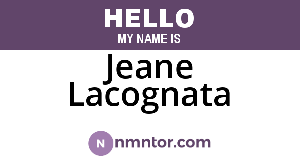 Jeane Lacognata