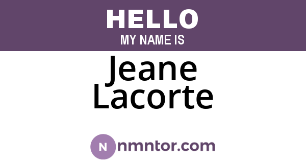 Jeane Lacorte