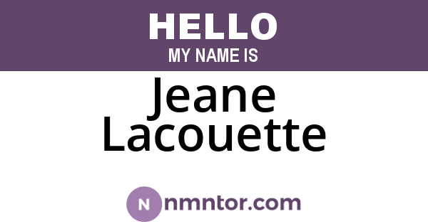 Jeane Lacouette
