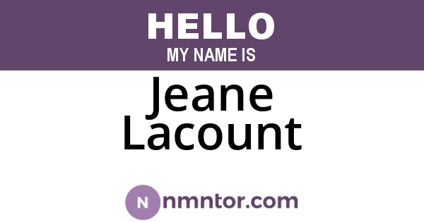 Jeane Lacount