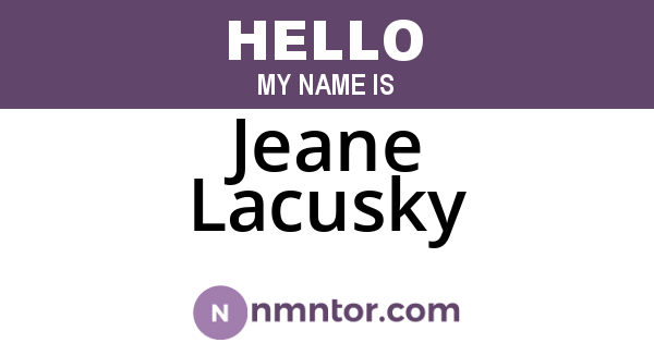 Jeane Lacusky