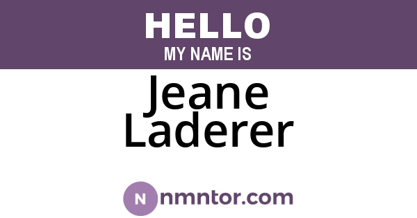 Jeane Laderer