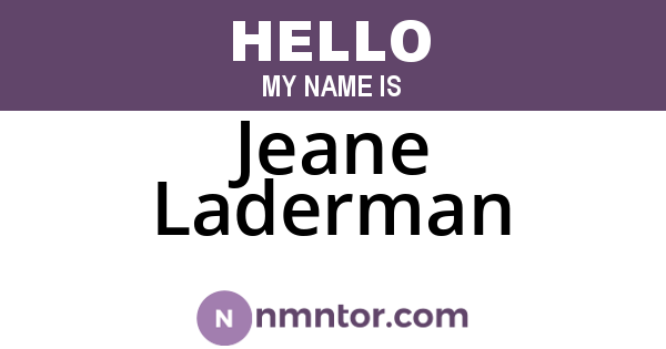 Jeane Laderman