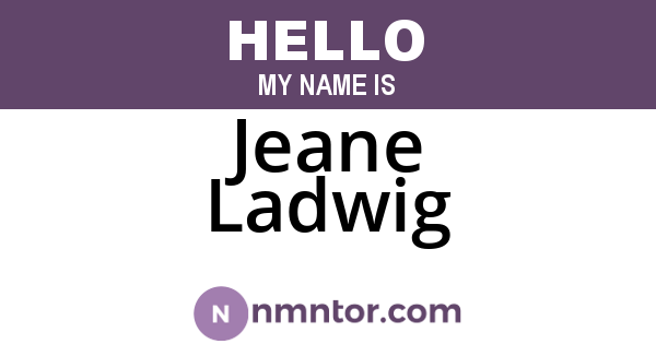 Jeane Ladwig