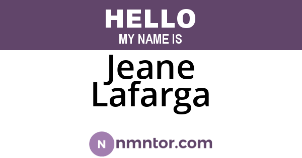 Jeane Lafarga