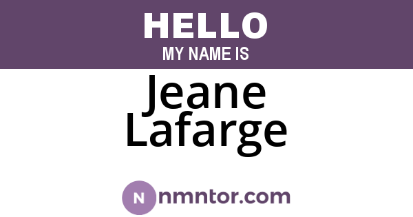 Jeane Lafarge