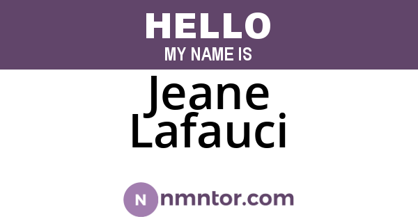 Jeane Lafauci