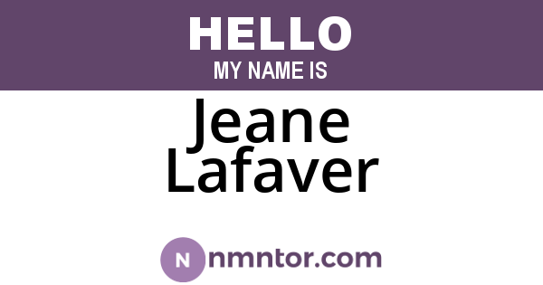 Jeane Lafaver