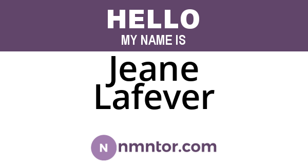 Jeane Lafever