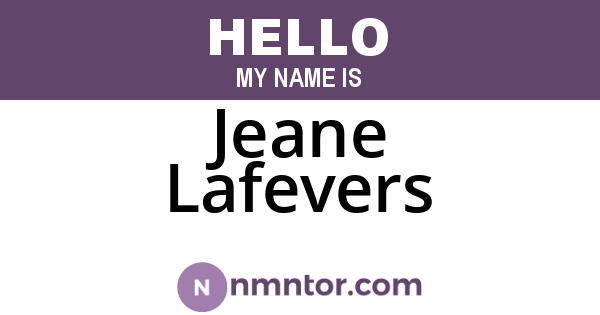 Jeane Lafevers