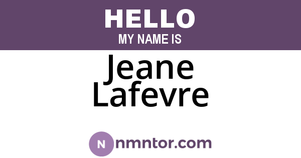 Jeane Lafevre