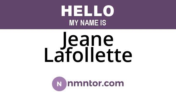 Jeane Lafollette