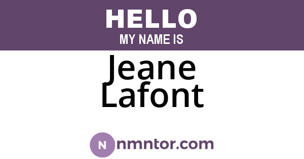 Jeane Lafont