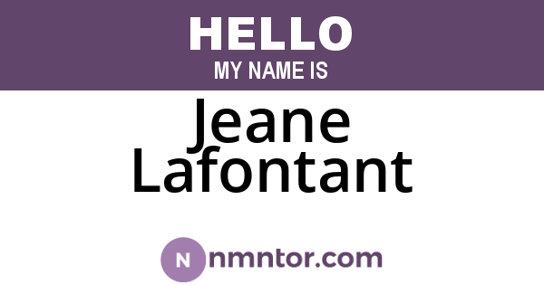 Jeane Lafontant