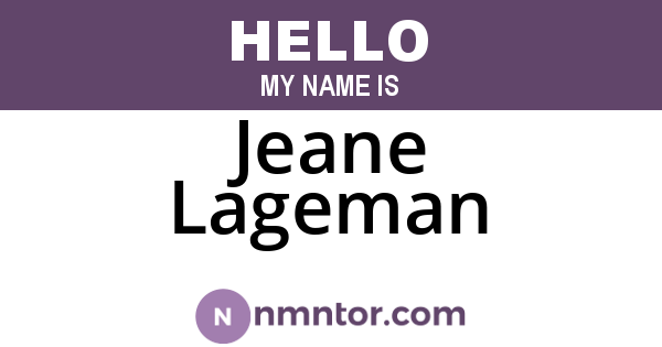 Jeane Lageman