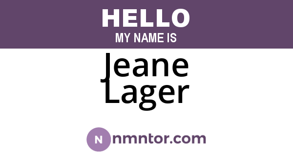 Jeane Lager