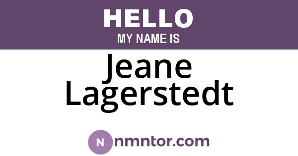 Jeane Lagerstedt