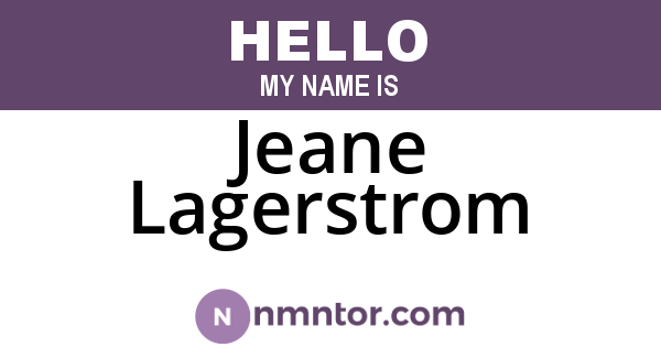 Jeane Lagerstrom