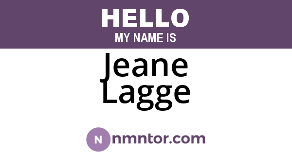 Jeane Lagge