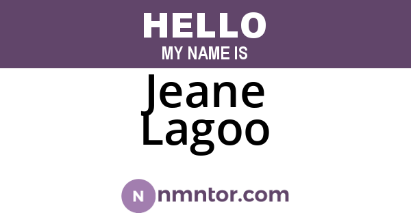 Jeane Lagoo