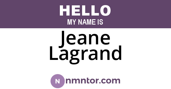 Jeane Lagrand