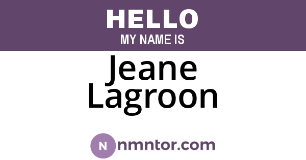 Jeane Lagroon