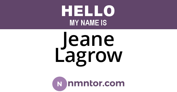 Jeane Lagrow