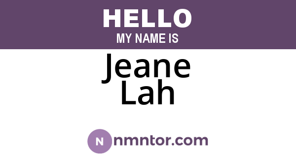 Jeane Lah