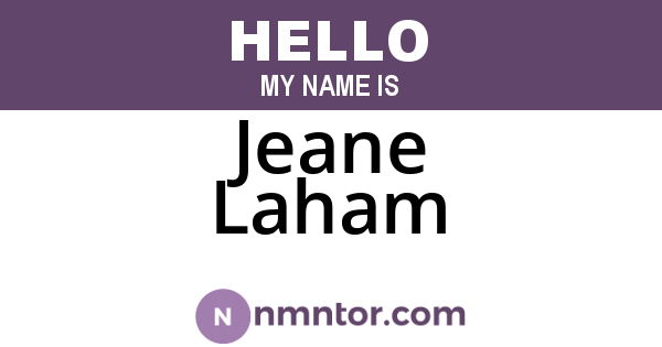 Jeane Laham