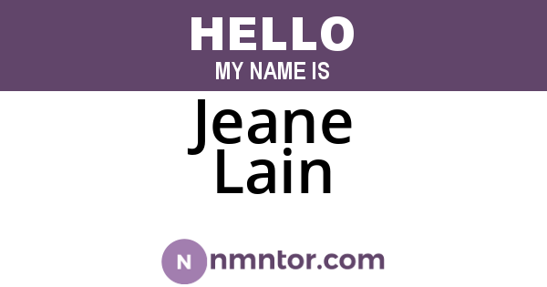 Jeane Lain