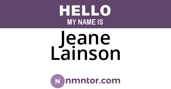 Jeane Lainson