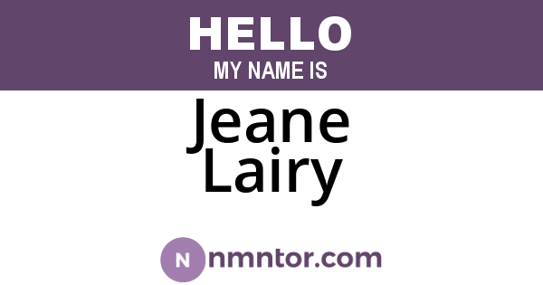 Jeane Lairy