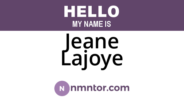 Jeane Lajoye