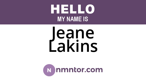 Jeane Lakins