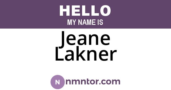 Jeane Lakner