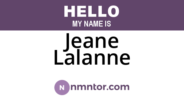 Jeane Lalanne