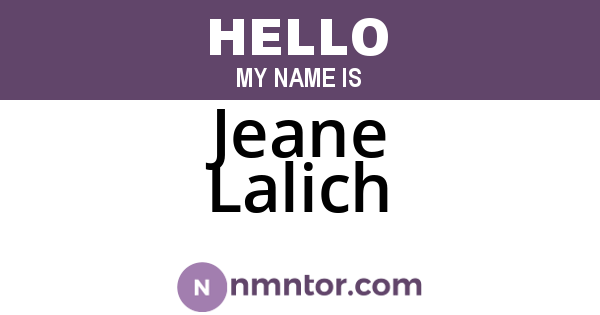 Jeane Lalich