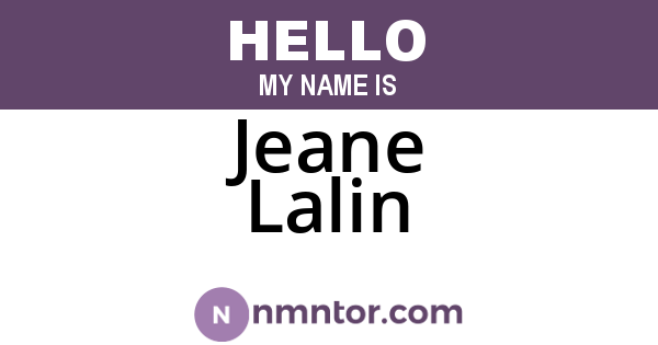 Jeane Lalin