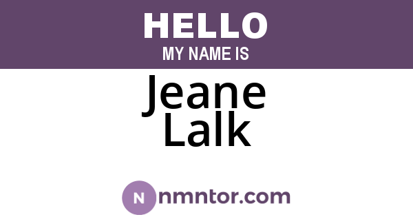 Jeane Lalk