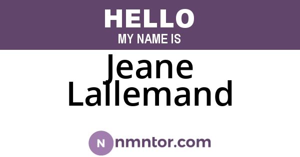 Jeane Lallemand