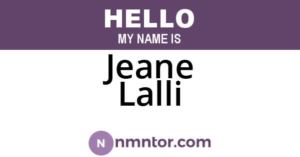 Jeane Lalli