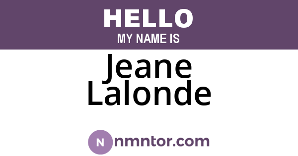 Jeane Lalonde