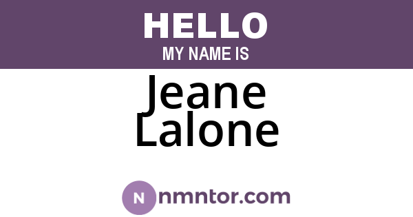 Jeane Lalone