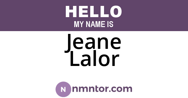 Jeane Lalor