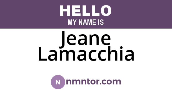 Jeane Lamacchia